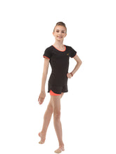 Load image into Gallery viewer, Slim fit T-shirt Black with with orange color elements