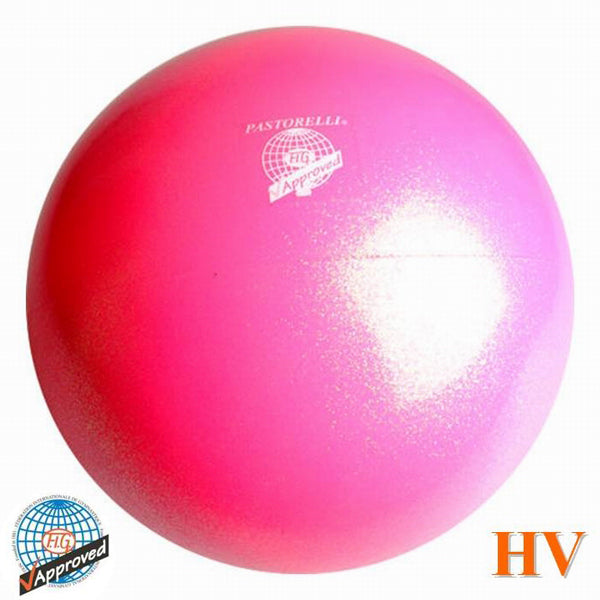 PASTORELLI HIGH VISION Glitter Ball - Fluo Pink 18 cm