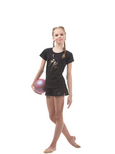 Load image into Gallery viewer, &quot;Golden gymnast girl with a hoop&quot; scoop neck raglan t-shirt
