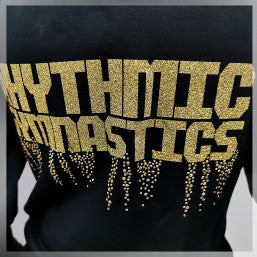 RG Black Zip Front Sweater "GYMNAST GOLD "
